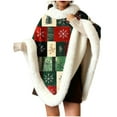 thumbnail image 1 of APEXFWDT Womens Christmas Cute Fleece Fuzzy Cape Poncho Coat Xmas Printed Pullover Poncho Cape Shawl Wrap for Fall Winter, 1 of 6