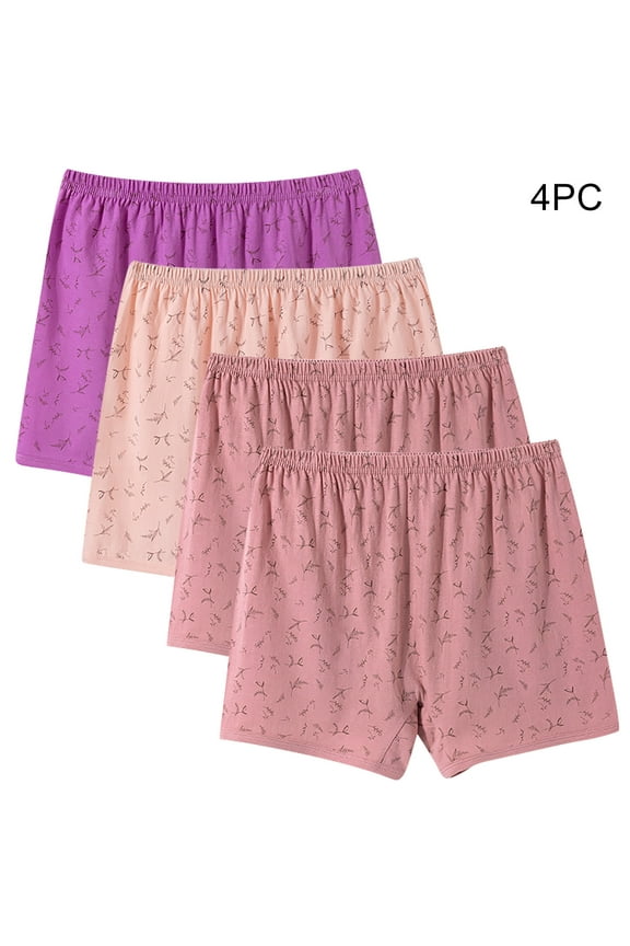 APEXFWDT Womens Cotton Boxer Shorts Underwear Cotton Biker Boy Shorts,Ladies Boxer Anti Chafing Panties (Regular & Plus Size) 4Pack
