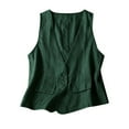 thumbnail image 1 of APEXFWDT Womens Cotton Linen Sleeveless Vest Button Down Crop Top V Neck Waistcoat Vest Casual Solid Basic Suit Vest Waistcoat, 1 of 3