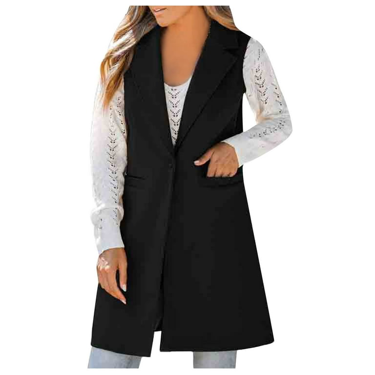 ジャケット・アウター COLDBLEAKER/Long Vest APEXFWDT Womens Fashion Sleeveless Blazer Vest Spring Casual