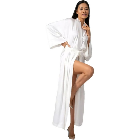 APEXFWDT Womens Full Length Robe - Long Sleeve Bathrobe with Belt Loungewear for Spa Days