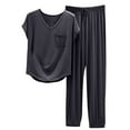 thumbnail image 1 of APEXFWDT Womens Modal Pajama Sets Short Sleeve Sleepwear and Long Pants Soft Sleep Lounge Sets Comfy Loose Fit Pj Sets Pajamas for Women, 1 of 6