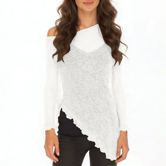 APEXFWDT Womens Off Shoulder Sheer Cover Ups Lightweight Mesh Shrug Summer Trendy Poncho Tops