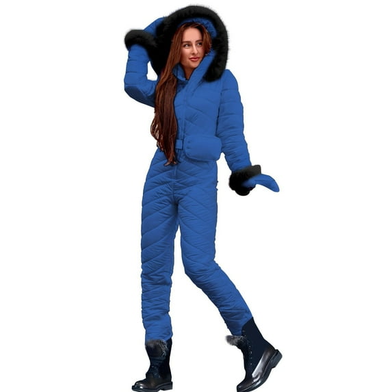 APEXFWDT Womens Onesie Ski Suit Winter Outdoor Sports Waterproof Snowsuit Jumpsuits Jacket Women One Piece Snowboard Insulated Jumpsuit Waterproof S,Blue