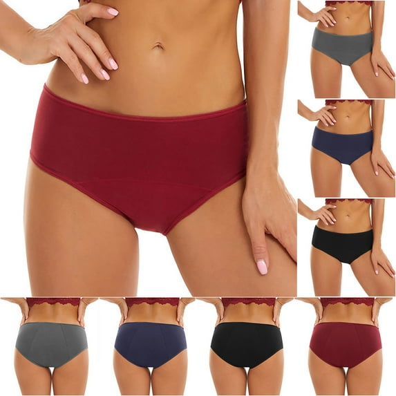 APEXFWDT Womens Period Underwear Menstrual Period Panties Leak-Proof Hipster Panty for Female Teens Girls 4 Pack