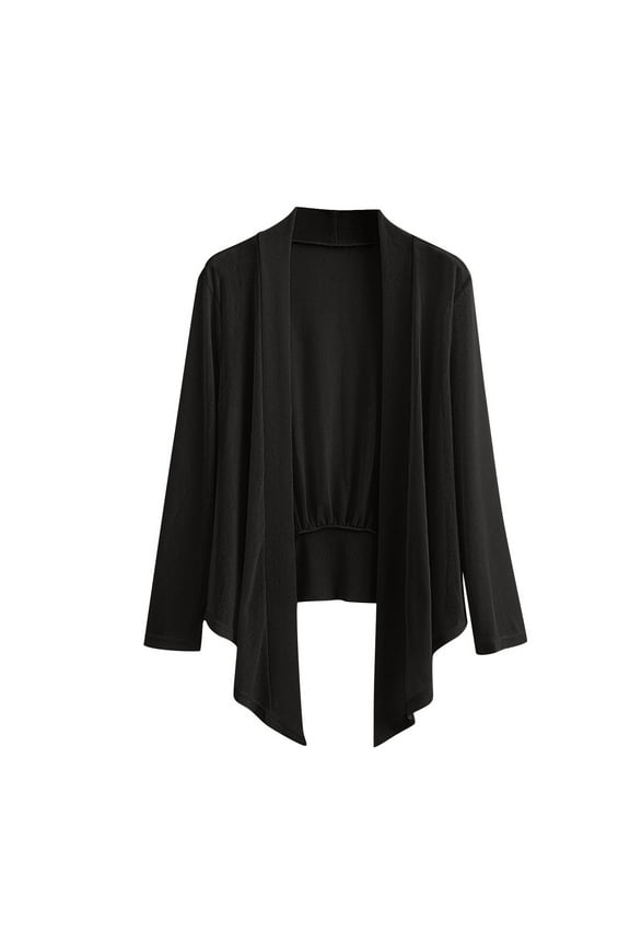 APEXFWDT Womens Sheer Cropped Bolero Cardigan XL-6XL,Long Sleeve Mesh Shrug Duster Plus Size Loose Fit Lightweight Cardigan Cover Up