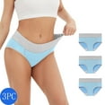 thumbnail image 1 of APEXFWDT Womens Underwear,Cotton Mid Waist No Muffin Top Full Coverage Brief Ladies Panties Lingerie Undergarments for Women 3pack, 1 of 6