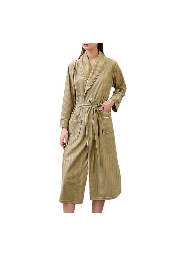 APEXFWDT Womens Waffle Robe S-5XL, Kimono Spa Bathrobe Soft Bath Robe for Women Plus Size Long Sleeve Lightweight Quick Dry Waffle Robes for Shower/Hot Tub