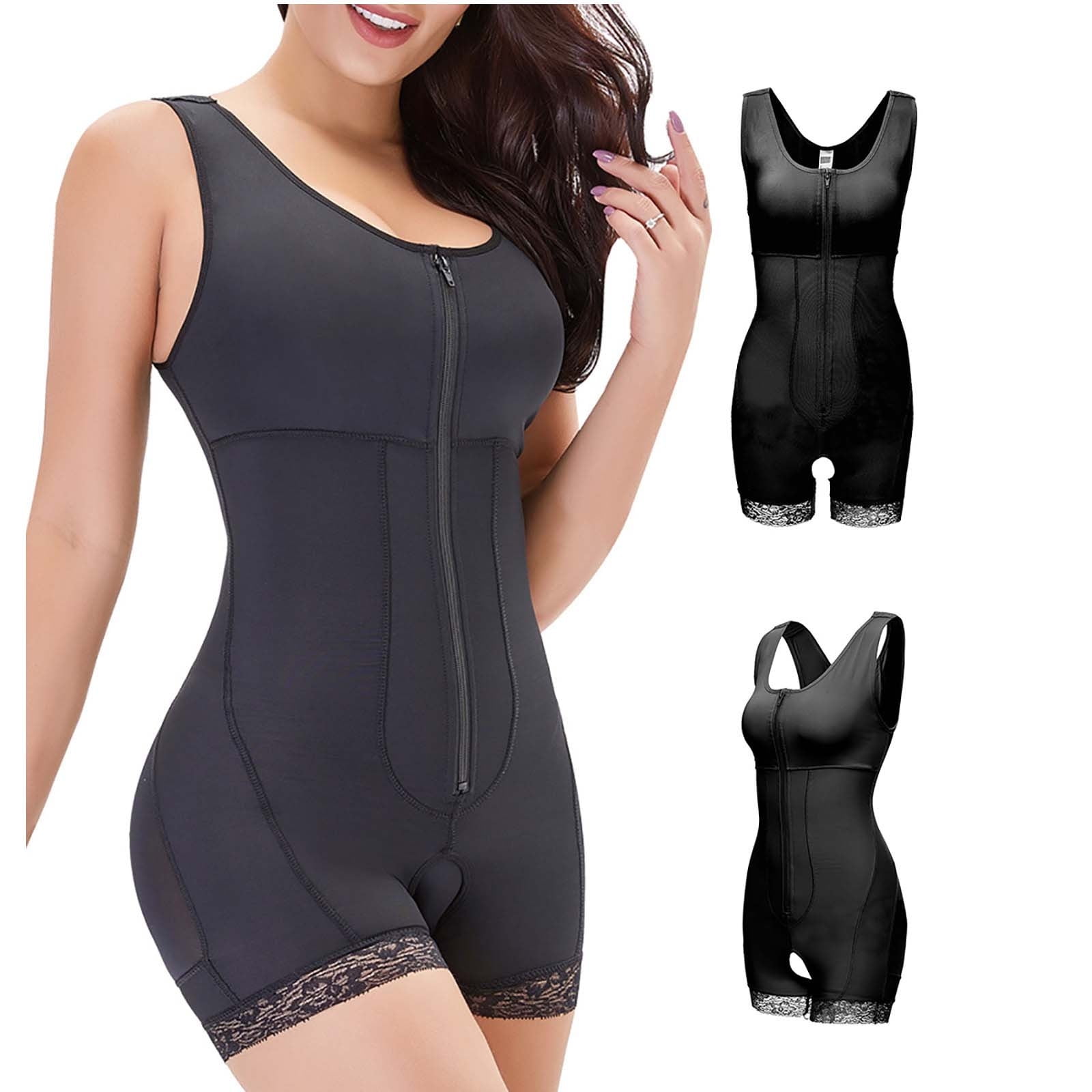 APEXFWDT Womens' Waist Trainer Seamless Round Neck Tummy Control Shapewear Bodysuit, Body Shaper