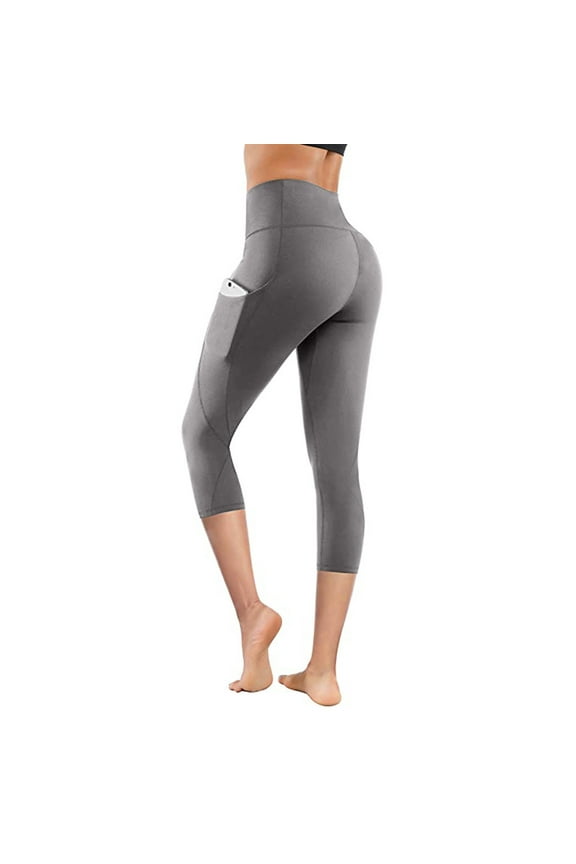 APEXFWDT Womens Yoga Pants with Pockets Capri Leggings for Women Tummy Control Workout Leggings High Waisted Compression Capris Pants