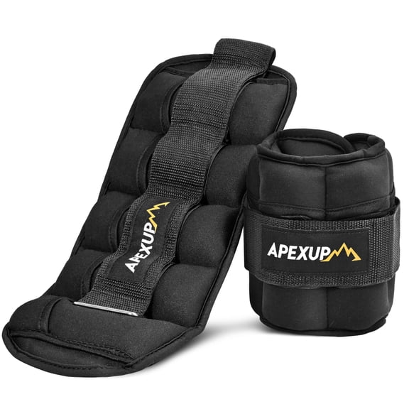 APEXUP Adjustable Ankle Weights Set for Men & Women, 1-5 lb Each, Pair for Training, Black