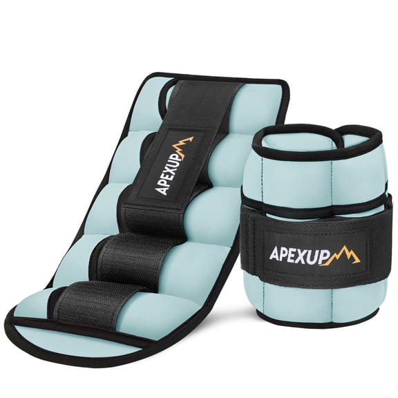 APEXUP Adjustable Ankle Weights Set for Men & Women, 1-5 lb Each, Pair for Training, Pastel Blue