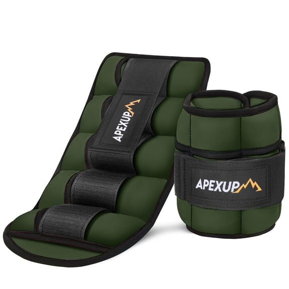 APEXUP Adjustable Ankle Weights Set for Men & Women, 1-5 lb Each, Pair for Training, Green