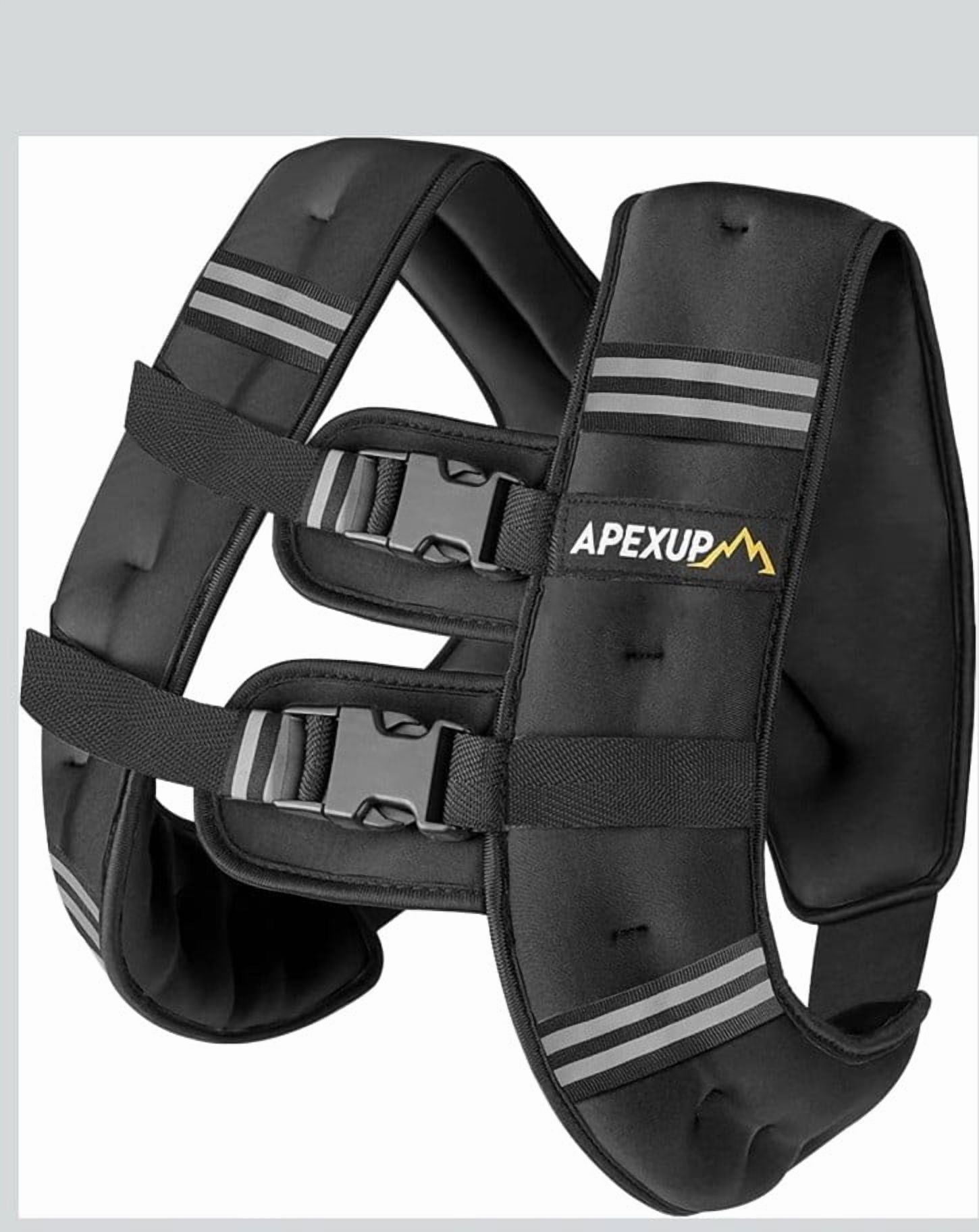 APEXUP Adjustable Weighted Vest - 20lbs To 40lbs, Removable Iron Weights, Reflective Strips