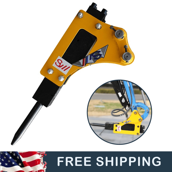 APEXYUN 0.8-1.5 Ton Mini Excavator Attachment Hydraulic Breaker Efficient Crushing 180 High Impact Force