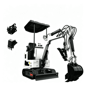 Apexyun 1.2 Ton Mini Excavator 13.5 HP Briggs Stratton Gas Engine 90 Percent Pre-installed Pilot Control with 2 Attachments