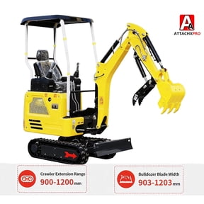 APEXYUN 1.8-Ton Mini Excavator, 14HP Kubota Diesel Engine, Pilot Control System, Crawler Telescopic Function And Side Swing Arm, Three-Way Ball Valve, Hydraulic Thumb Clamp