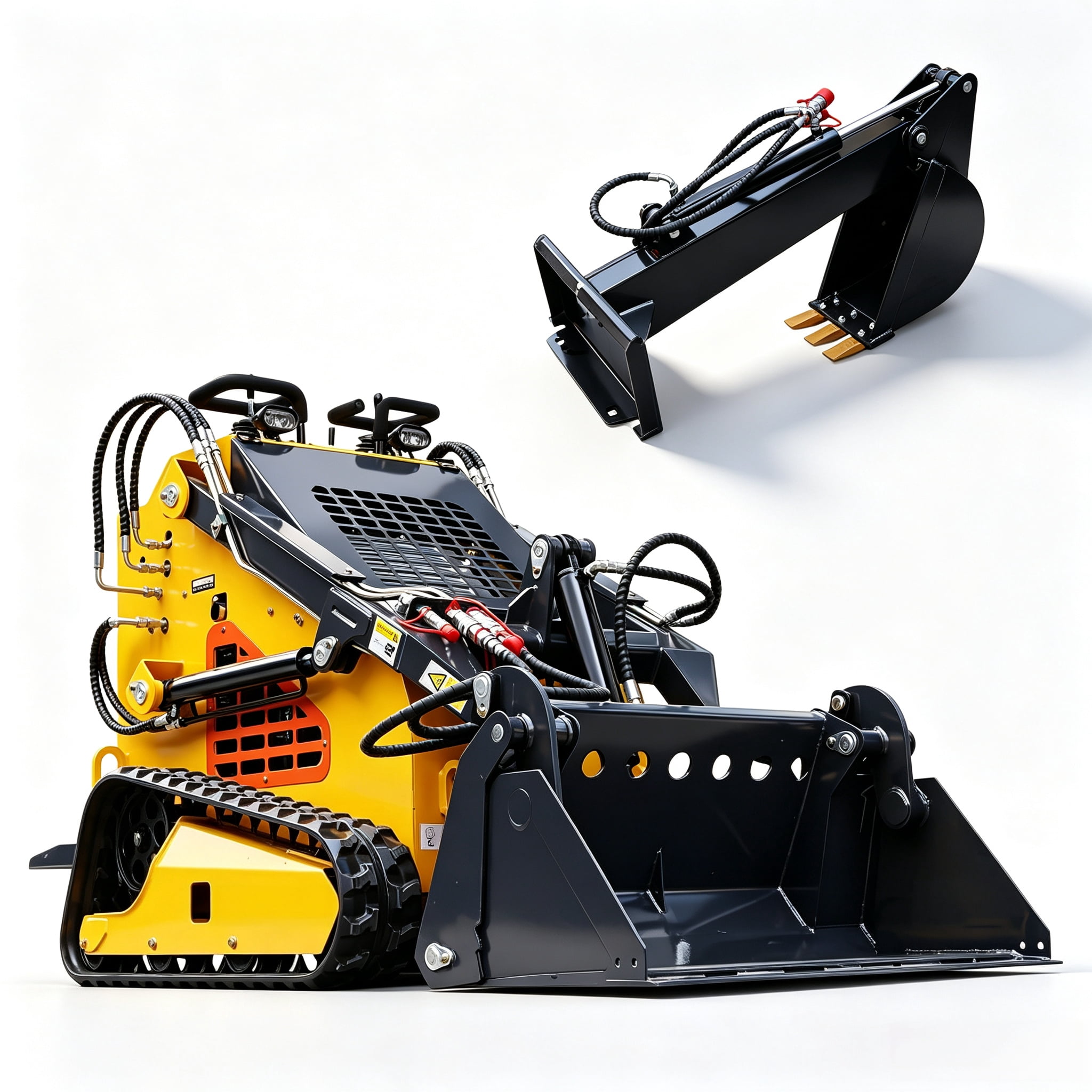 Apexyun Mini Skid Steer Loader 24 HP RATO R740 Gas Engine Electric ...