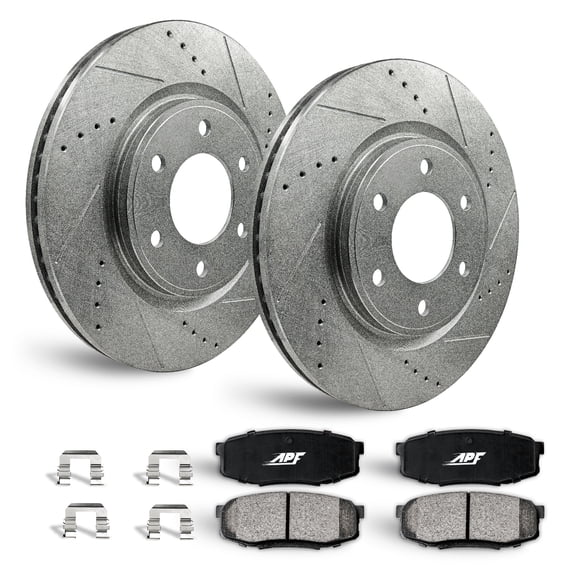 APF Front Brake Kit Rotors and Pads for GMC K2500 1995-1998