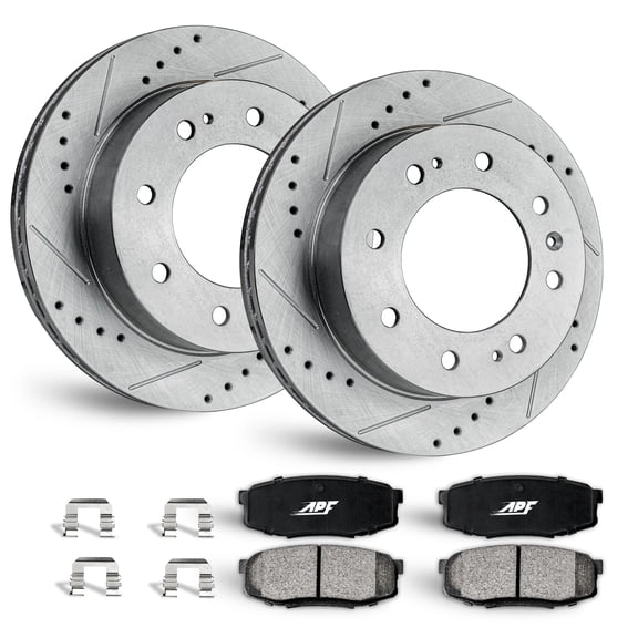 APF Front Brake Kit Rotors and Pads for GMC Sierra 2500 HD Classic 2007