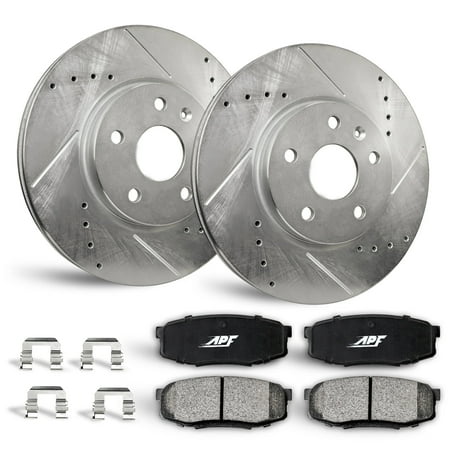 APF Front Brake Kit Rotors and Pads for Honda Ridgeline 2012-2014