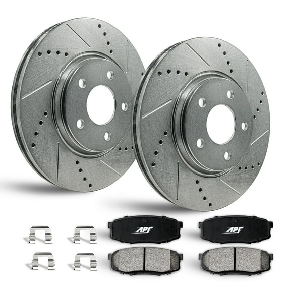 APF Front Brake Kit Rotors and Pads for INFINITI M35h 2013-2013