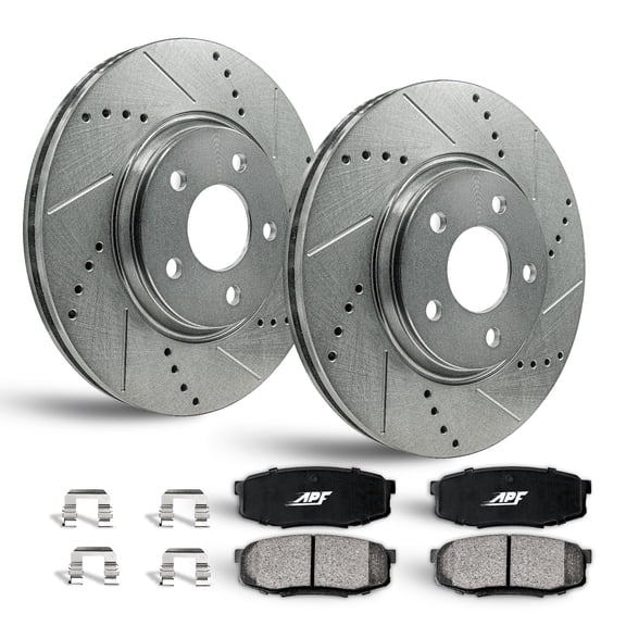 APF Front Brake Kit Rotors and Pads for Chevrolet Beretta 1995-1996