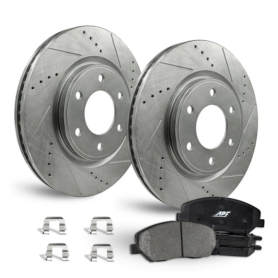 APF Front Brake Kit Rotors and Pads for Chevrolet K2500 1995-1998
