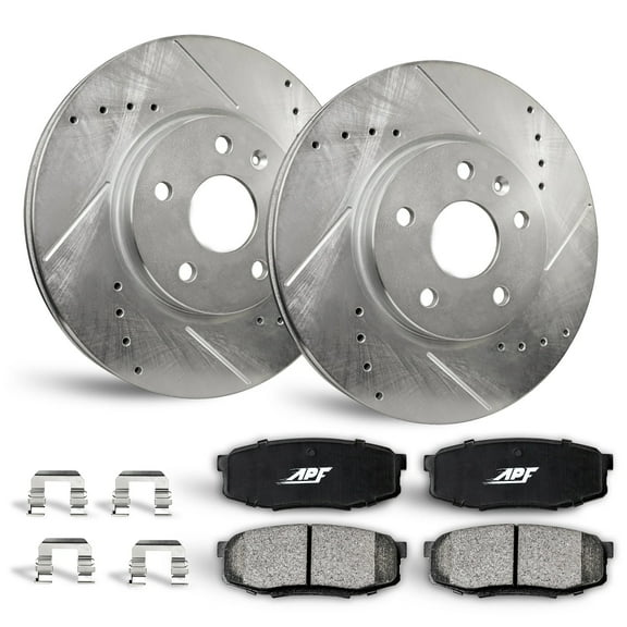 APF Front Brake Kit Rotors and Pads for Dodge Caliber Rear Disc 07-12
