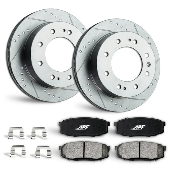 APF Front Brake Kit Rotors and Pads for Hummer H2 2003-2009
