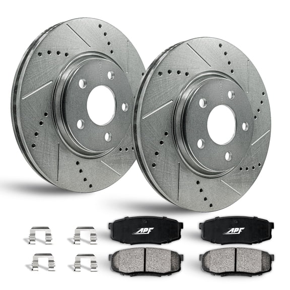 APF Front Brake Kit Rotors and Pads for Kia Forte Koup 2014-2016