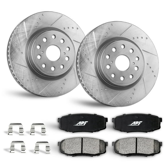 APF Front Brake Kit Rotors and Pads for Lexus LS460 2007-2017
