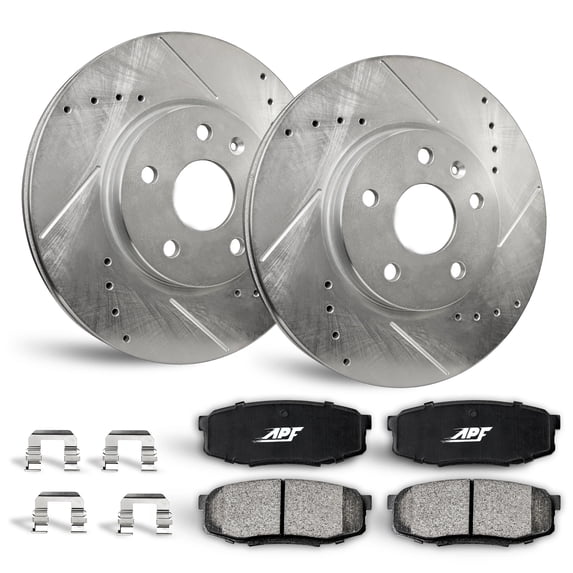 APF Front Brake Kit Rotors and Pads for Mazda 3 Sport 2009