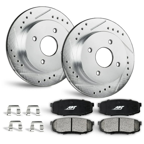 APF Front Brake Kit Rotors and Pads for Nissan Versa 2012-2019