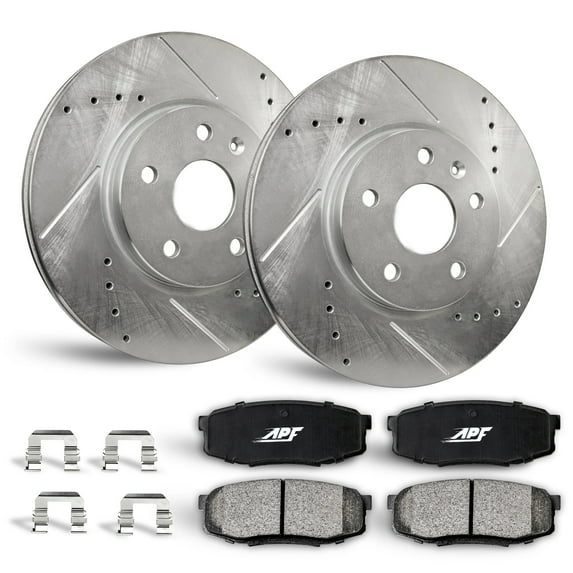 APF Front Brake Kit Rotors and Pads for Subaru Forester 2010-2018