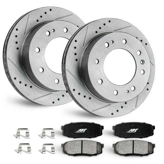 APF Rear Brake Kit Rotors and Pads for GMC Sierra 3500 Classic DRW 2007