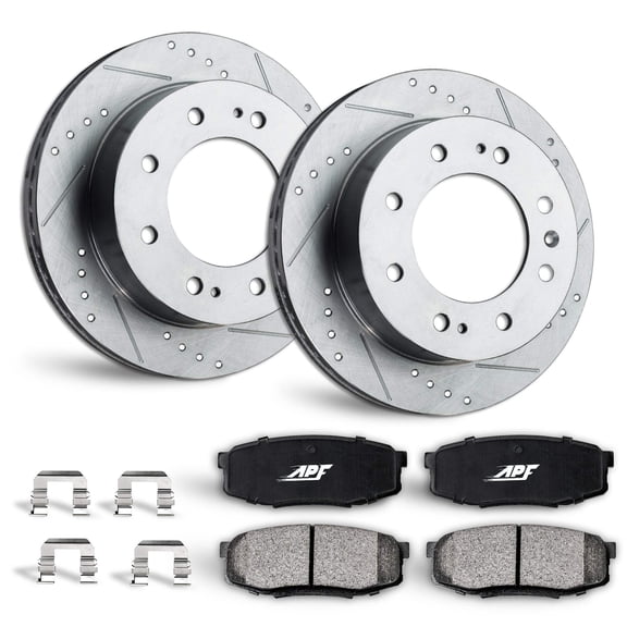 APF Rear Brake Kit Rotors and Pads for Ford F-350 Super Duty DRW 1999-2004