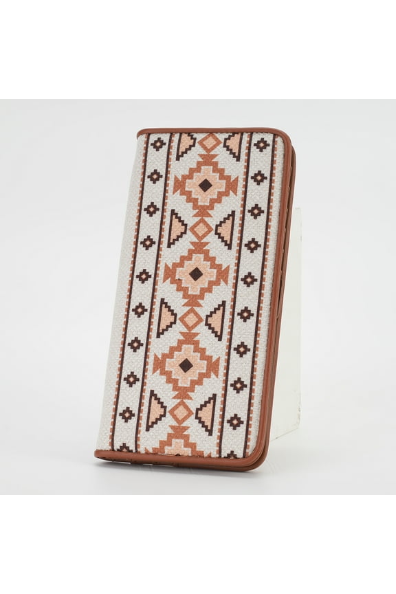Aztec Ultra Slim Canvas Wallet for Women, RFID Blocking CardHolder, Bifold Long Wallet - 007