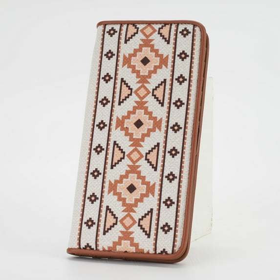 APHISON Aztec Ultra Slim Canvas Wallet for Women, RFID Blocking CardHolder, Bifold Long Wallet - 007