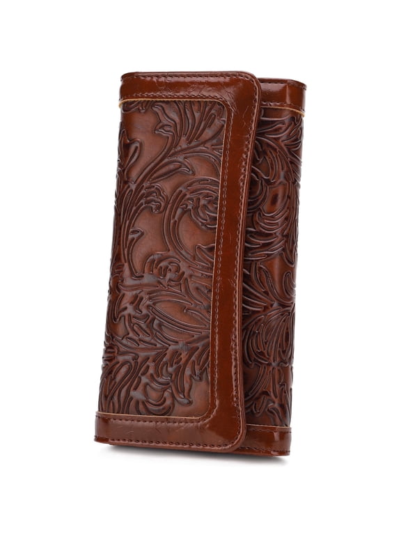 ScratchProof Female Trifold Wallet, Coffee