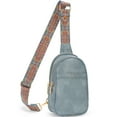 thumbnail image 1 of APHISON Small Sling Bag Fanny Packs Cell Phone Purse Vegan Leather Crossbody Bags for Women Chest Bag with Adjustable Strap - Blue, 1 of 6