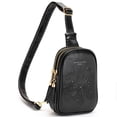 thumbnail image 1 of APHISON Small Stylish Butterfly Hollow Out Fringe Sling Bag Cross Body Bag Cell Phone Purse - Black, 1 of 5