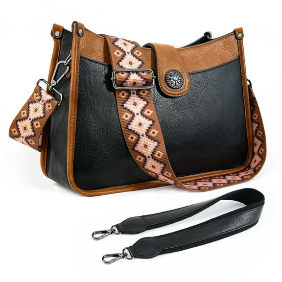 APHISON Trendy Crossbody Tote Bag for Women, Vegan Leather Hobo Handbag with Shoulder Bucket Design, Includes 2 Adjustable Straps