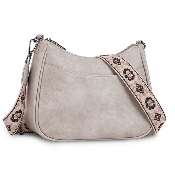 [Mother’s Day Gift Present] APHISON Trendy Women's Crossbody Bag, Vegan Leather Purse with Adjustable Strap and Shoulder Handbag - Gray
