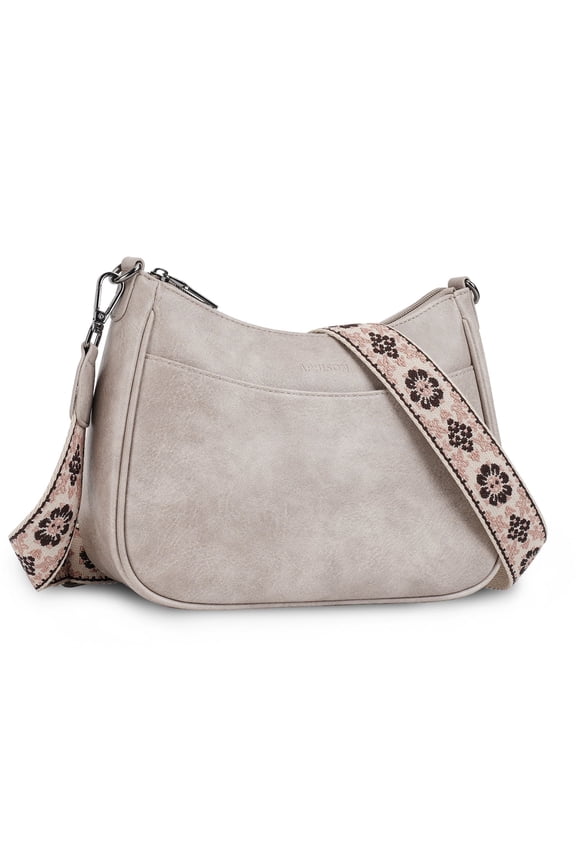 [Mother’s Day Gift Present] APHISON Trendy Women's Crossbody Bag, Vegan Leather Purse with Adjustable Strap and Shoulder Handbag - Gray