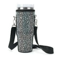thumbnail image 1 of APHISON Water Bottle Carrier, Bling Rhinestone, Adjustable Shoulder Strap, Neoprene Sleeve with 2 Pockets for Hiking and Travel - Black With Pouch, 1 of 5