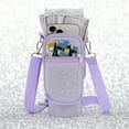 thumbnail image 1 of APHISON Water Bottle Carrier, Bling Rhinestone, Adjustable Shoulder Strap, Neoprene Sleeve with 2 Pockets for Hiking and Travel - Purple With Pouch, 1 of 6
