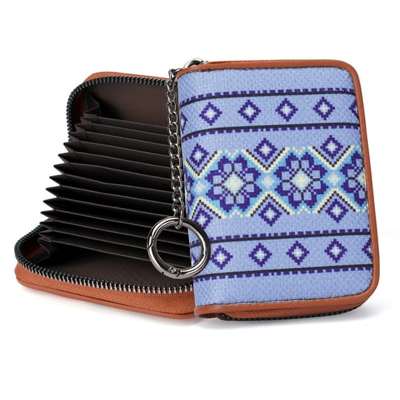 APHISON Western Style RFID Credit Card Holder, Zipper Card Case for Ladies, Small Keychain Wallets for Women - 003