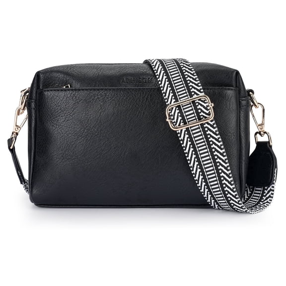 APHISON Women Leather Shoulder Cell Phone Bags, Black