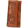 thumbnail image 1 of APHISON Women's Embossed Trifold Wallet, Brown, 1 of 6